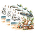 (3 Pack) Beach Life Decals - Summer Vibes - Beach Vacation Decor - 3 Inches On Longest Side - Easy Peel & Apply - Made in USA - 3MCS8067