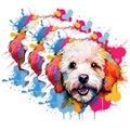 (3 Pack) Cute Dog Decals - Colorful Puppy Art - Laptop Decal - 3 Inches On Longest Side - Easy Peel & Apply - Made in USA - 3MCS0653