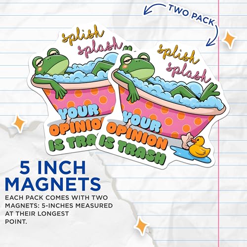 (2 Pack) Humorous Animal Quotes Magnet - Fun Bath Decor - 5" On Longest Side - Sticks to Smooth Flat Surfaces - Made in USA - MAG9717