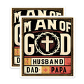 (2 Pack) Man of God Magnets - Christian Husband Dad Papa - Faith Based Religious Decor for Men - 5 Inches On Longest Side - Thick Durable Magnet - Made in USA - MAG28957