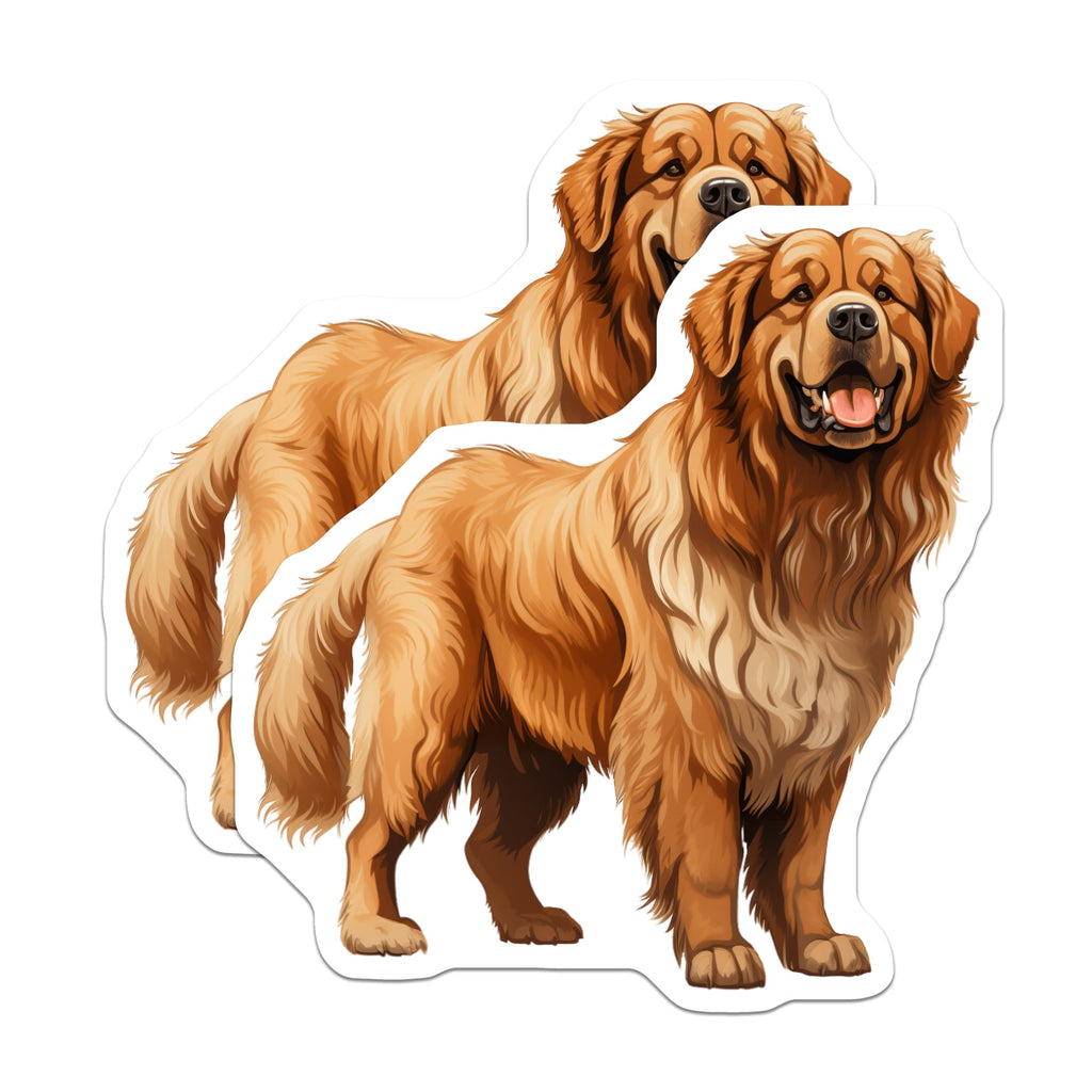 (2 Pack) Golden Retriever Dog Magnets - Happy Canine Illustration - Pet Parent Kitchen Decor - 5 Inches On Longest Side - Thick Durable Magnet - Made in USA - MAG28392