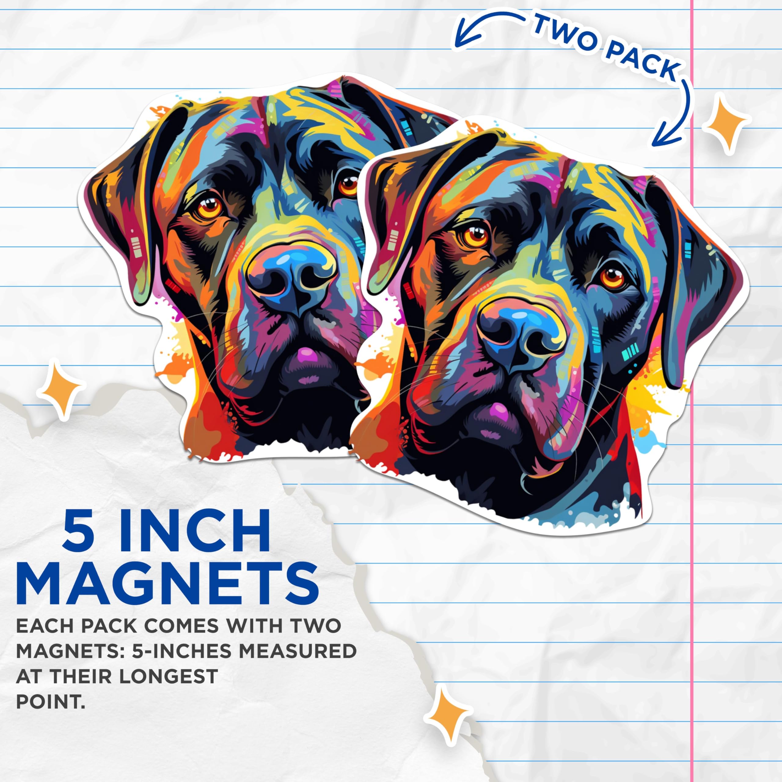 (2 Pack) Cane Corso Dog Breed Magnets - 5 Inches On Longest Side - Choose from Over 100 Dog Breeds - for Cars, Refrigerators, Toolboxes - Made in USA - MAG1811