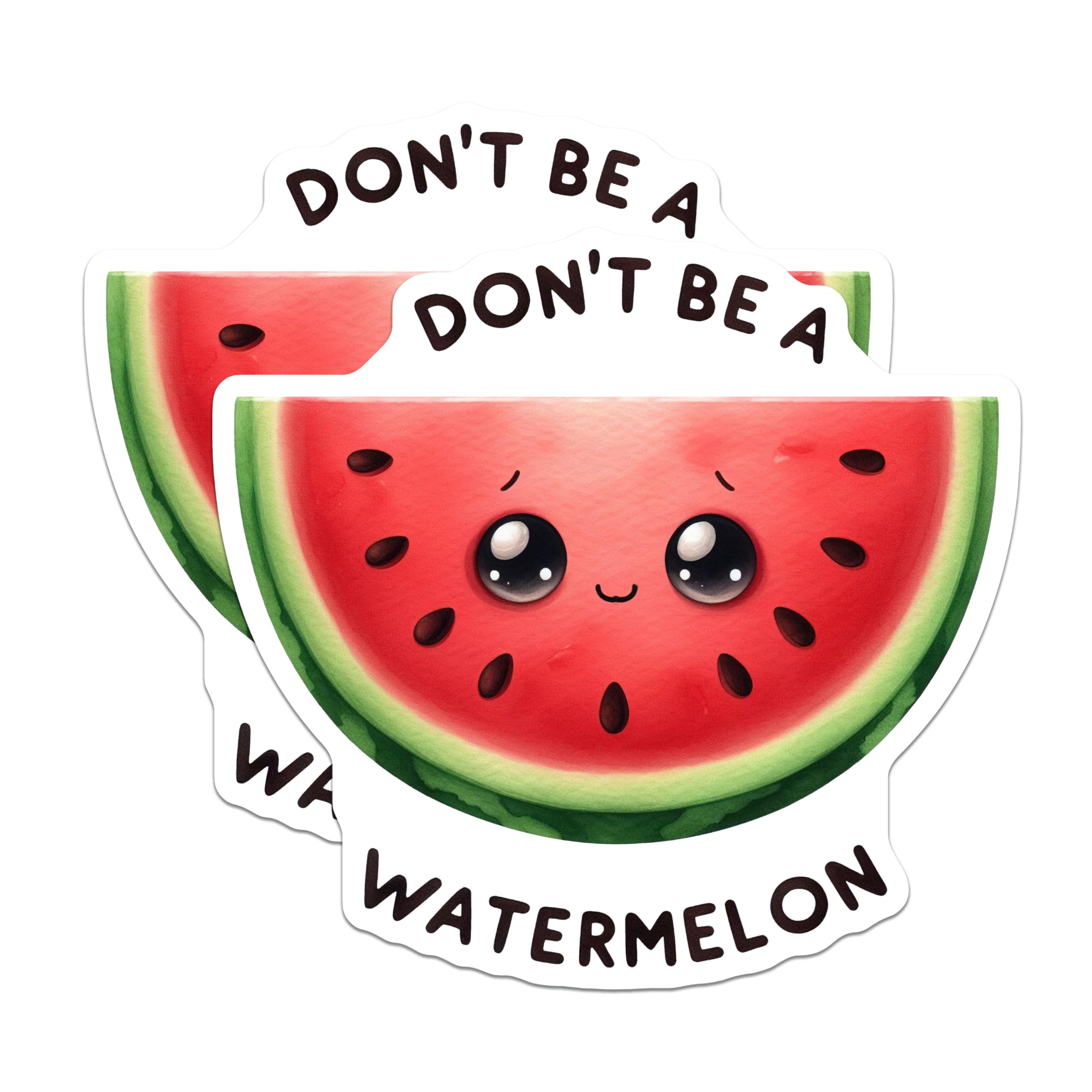 (2 Pack) Motivational Watermelon Stickers - 5" On Longest Side - Sticks to Smooth Flat Surfaces - Made in USA - BMCS8676 - BMCS8676