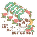 (3 Pack) Floral Skull Decals - Snake Decal - Aesthetic Decal- 3 Inches On Longest Side - Easy Peel & Apply - Made in USA - 3MCS5965
