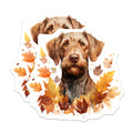 (2 Pack) Wirehaired Dog Autumn Leaves Magnets - Fall Decor Pet Lover Kitchen - Dog Mom Refrigerator Art - 5 Inches On Longest Side - Thick Durable Magnet - Made in USA - MAG29839