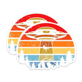 (2 Packs) Alien UFO Abducting Bigfoot Stickers - Alien Abduction Bigfoot Decals - 5 Inches On Longest Side - Premium Vinyl Decal - Sticks to Any Smooth Flat Surface - Made in USA - BMCS2345