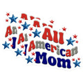 (3 Pack) All American Mom Decals - Patriotic Mother - USA Pride - 3 Inches On Longest Side - Easy Peel & Apply - Made in USA - 3MCS6210