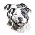 (2 Pack) Pitbull Dog Magnets - Smiling Happy Staffy Art - Pet Parent Refrigerator Decor - 5 Inches On Longest Side - Thick Durable Magnet - Made in USA - MAG28991