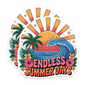 (2 Pack) Endless Summer Days Magnets - Tropical Beach Decor - Hibiscus Flower Fridge - 5" On Longest Side - Sticks to Smooth Flat Surfaces - Made in USA - MAG10476