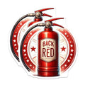 (2 Pack) Back The Red Magnets - Support Firefighters - Firefighter Decor - First Responder Appreciation - Fire Safety Symbol - 5" On Longest Side - for Cars, Fridges, Toolboxes - Made in USA - MAG7100