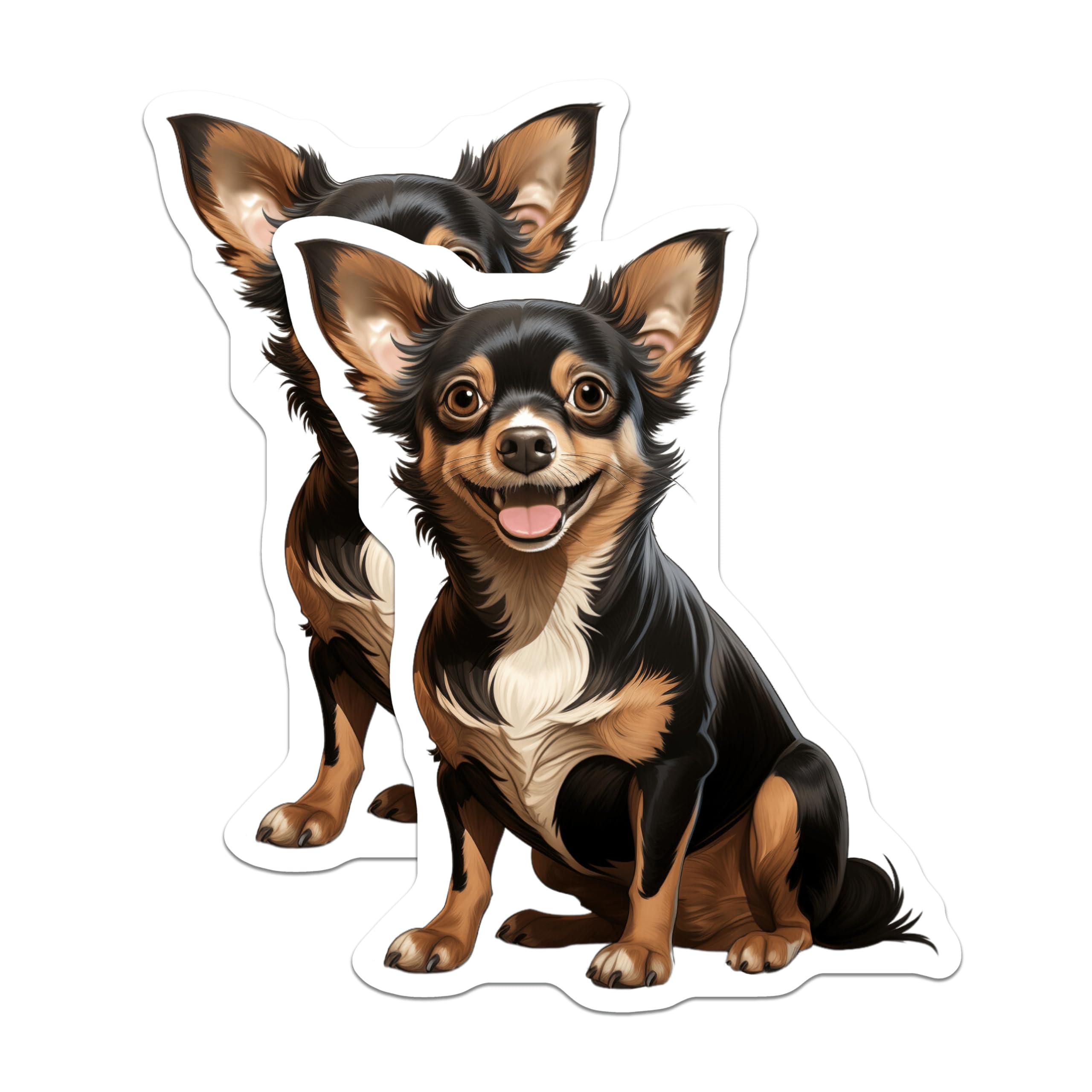(2 Pack) Chihuahua Dog Magnets - Cute Dog Lover Art - Pet Owner Refrigerator Decor - 5 Inches On Longest Side - Thick Durable Magnet - Made in USA - MAG29645