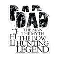 (2 Pack) Dad The Man The Myth The Bow Hunting Legend Stickers - Dad Hunting Stickers - Funny Dad Stickers - 5" On Longest Side - Sticks to Smooth Flat Surfaces - Made in USA - BMCS4820