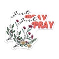 (2 Pack) Just Pray Magnets - Inspirational Message - Floral Religious Magnets - 5" On Longest Side - Premium Magnet - for Cars, Refrigerators, Toolboxes, Lockers - Made in USA - MAG14024