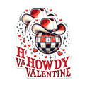 (2 Pack) Howdy Valentine Magnets - Romantic Cowboy Decor Magnets - Valentine Disco Ball Heart Magnets - 5" On Longest Side - for Cars, Refrigerators, Toolboxes, Lockers - Made in USA BMCS3143