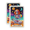 (2 Pack) Life's a Party Stickers - Skeleton Beach Party Stickers - Colorful Summer Fun Stickers - 5" On Longest Side - Sticks to Smooth Flat Surfaces - Made in USA - BMCS5145
