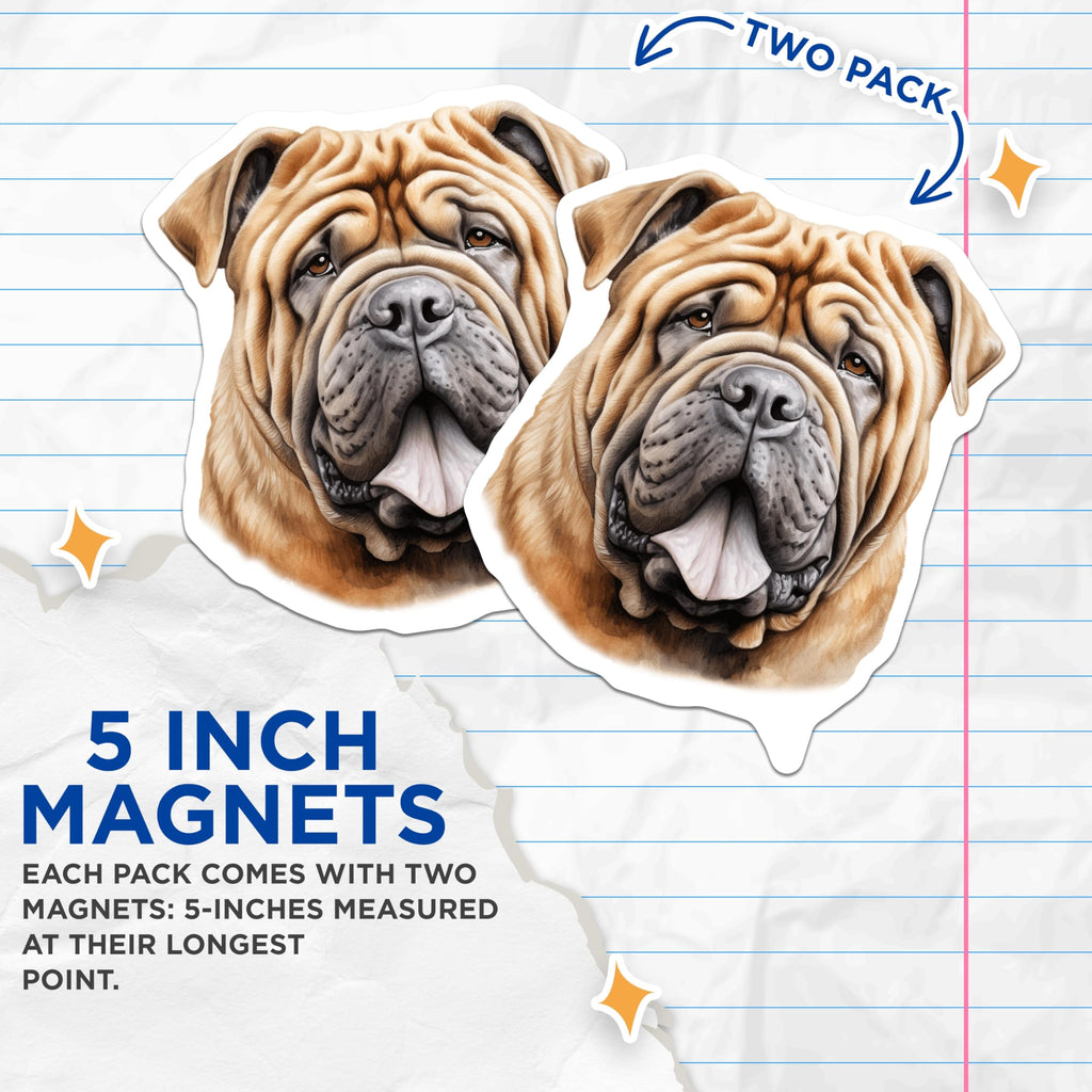 (2 Pack) Bullmastiff Dog Magnets - Large Breed Lover Accessory - Pet Owner Refrigerator Decor - 5 Inches On Longest Side - Thick Durable Magnet - Made in USA - MAG26579