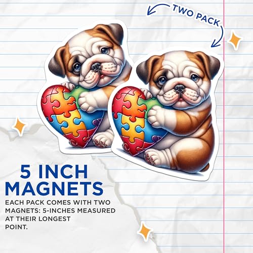 (2 Pack) Dog Lover's Decor Magnet - 5" On Longest Side - Sticks to Smooth Flat Surfaces - Made in USA - MAG9473