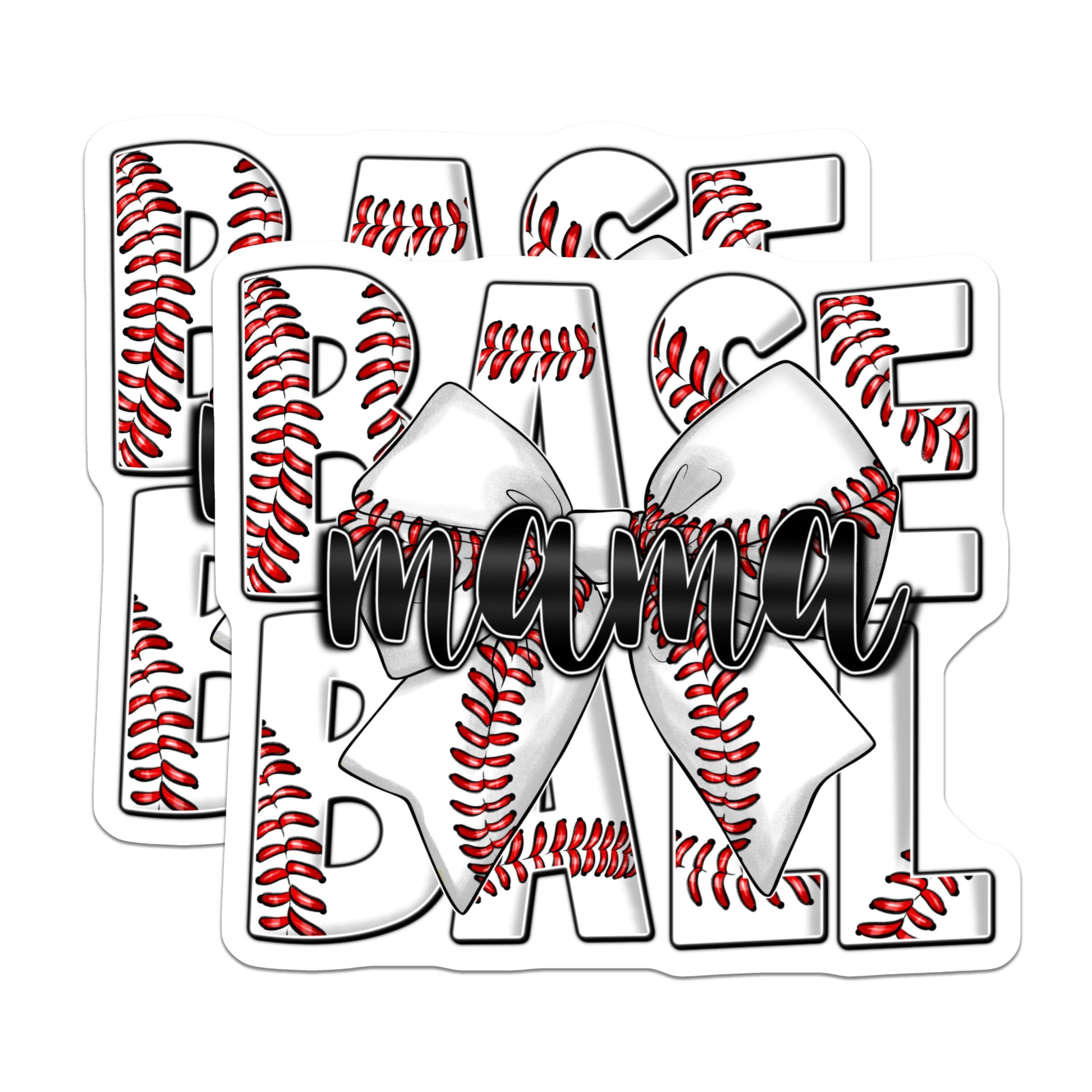 (2 Pack) Baseball Mama Magnets - Sports Mom Fan Game Day Accessories - Team Spirit Display for Proud Mothers - 5 Inches On Longest Side - Thick Durable Magnet - Made in USA - MAG23763