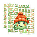 (2 Pack) Lucky Charm Magnets - St Patricks Day Decor - Cute Smiling Face - Retro Groovy Vibe - Good Luck Clover Accent - 5 Inches On Longest Side - Thick Durable Magnet - Made in USA - MAG39464