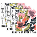 (3 Pack) Floral Laptop Decals - Motivational Quote - Find The Beauty - Everyday Stickers - 3 Inches On Longest Side - Easy Peel & Apply - Made in USA - 3MCS2642