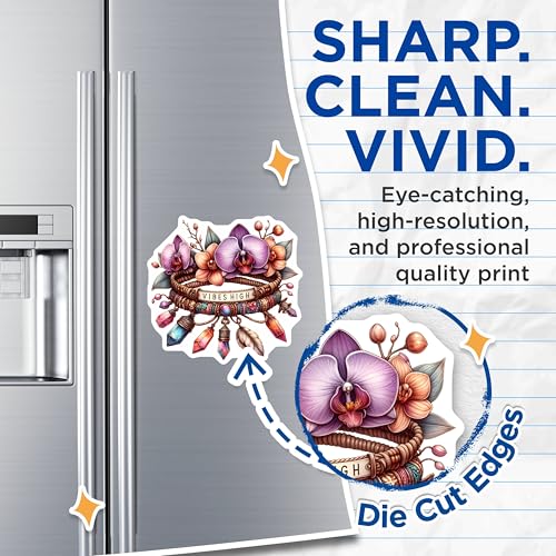 (2 Pack) Vibes High Magnets Magnets - Boho Flower Decor - Crystals and Feathers - 5" On Longest Side - Made in USA - Sticks to Refrigerators & Metal Surfaces - MAG8842
