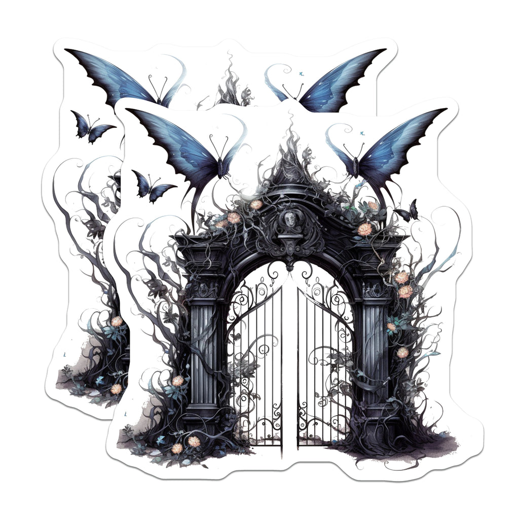 (2 Pack) Gothic Archway Magnets - Dark Academia Butterfly Decor - Whimsigoth Fantasy Gate Artwork - 5 Inches On Longest Side - Thick Durable Magnet - Made in USA - MAG39240