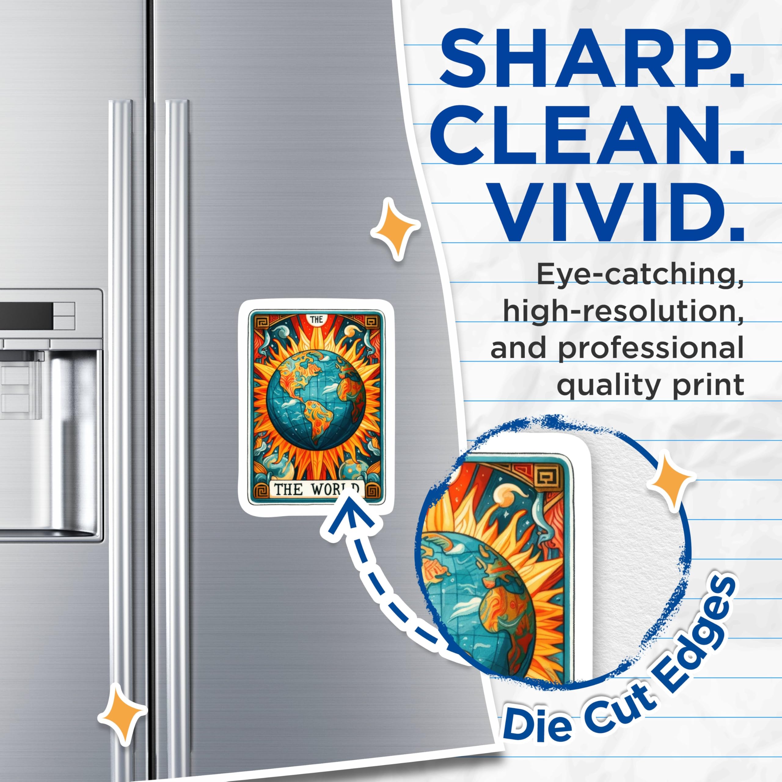 (2 Packs) The World Tarot Card Magnets - Spiritual Mystic Metaphysical Earth Magnets - 5 Inches On Longest Side - Premium Magnet - for Fridges, Toolboxes, Cars - Made in USA - MAG2254