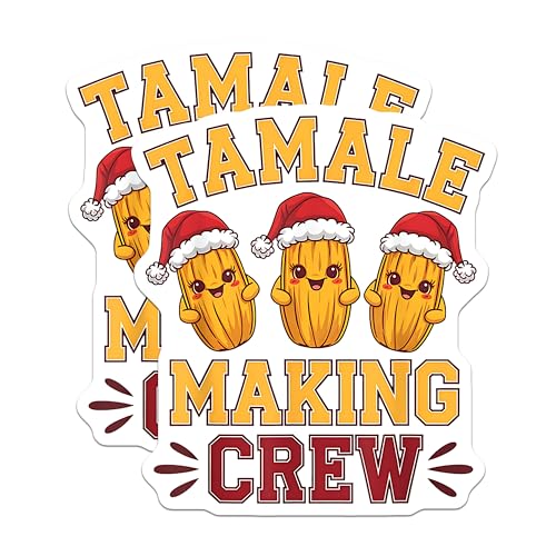 (2 Pack) Tamale Making Crew Magnets - Cute Tamale Magnets - Fun Holiday Kitchen Decor Magnets for Foodies - 5" On Longest Side - for Cars, Refrigerators, Toolboxes, Lockers - Made in USA MAG3581