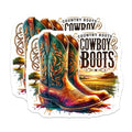 (2 Pack) Cowboy Boots Stickers - Country Roots Stickers - Farmhouse Decor Stickers - 5" On Longest Side - Sticks to Smooth Flat Surfaces - Made in USA - BMCS6817