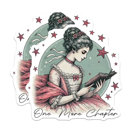 (2 Pack) Literary Book Lover Stickers - Vintage Reading Art - Classic Story Enthusiast - 5" On Longest Side - Sticks to Smooth Flat Surfaces - Made in USA - BMCS6573