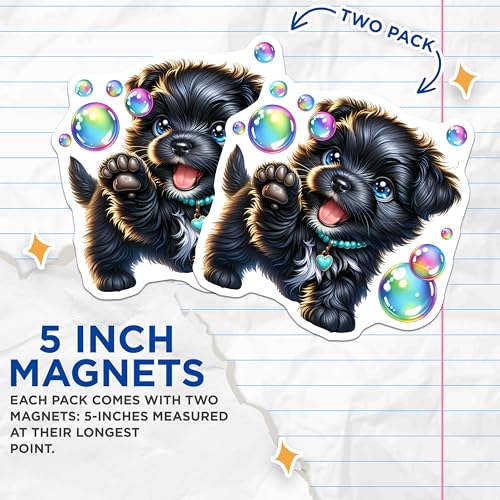 (2 Pack) Dog Lover Decor Magnet - 5" On Longest Side - Sticks to Smooth Flat Surfaces - Made in USA - MAG9612
