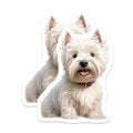 (2 Pack) Westie Dog Magnets - West Highland Terrier Art - Happy Puppy Pet Decor - 5 Inches On Longest Side - Thick Durable Magnet - Made in USA - MAG24532