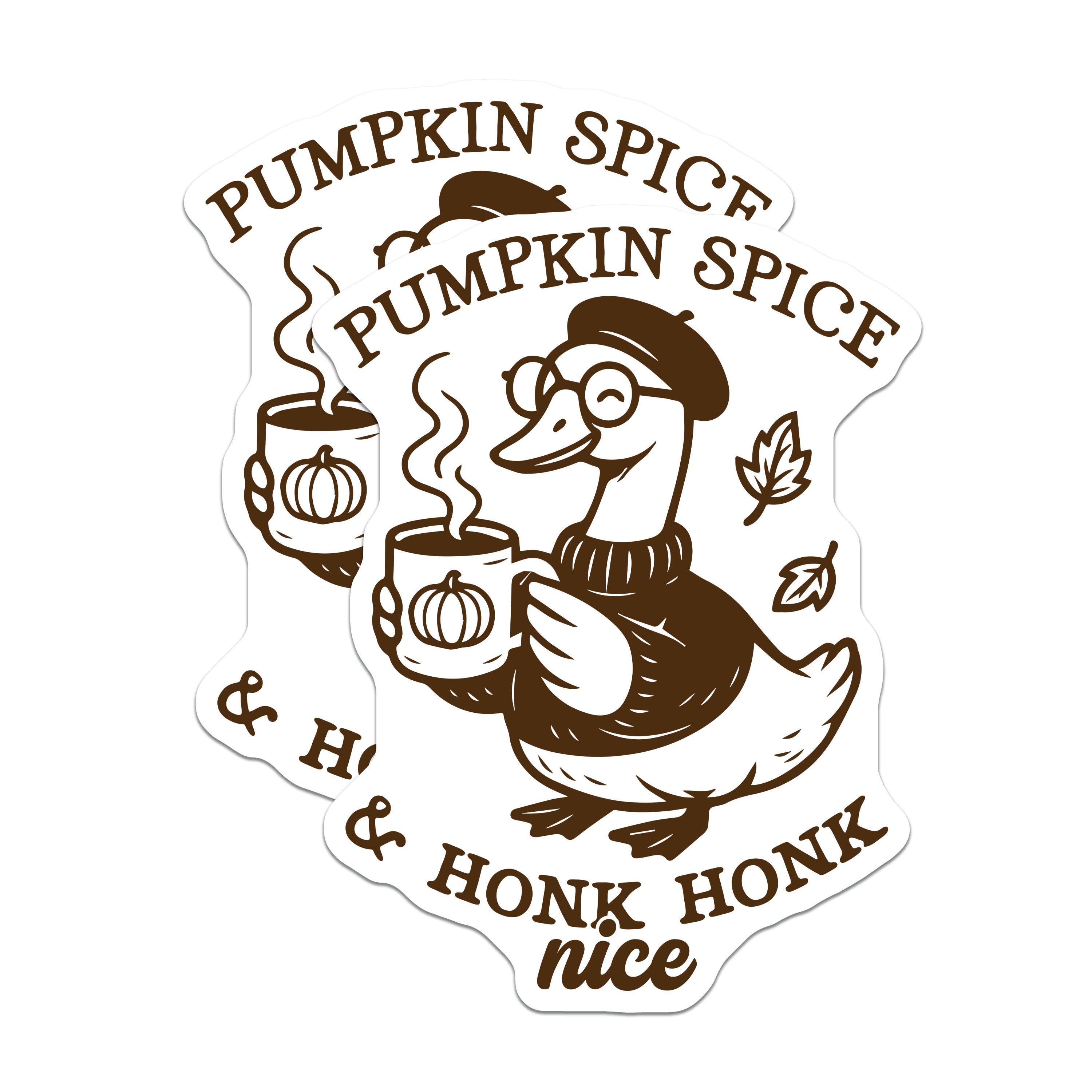 (2 Pack) Pumpkin Spice Duck Magnets - Cozy Fall Animal Lover - Honk Honk Nice Fridge Decor - 5 Inches On Longest Side - Thick Durable Magnet - Made in USA - MAG38874