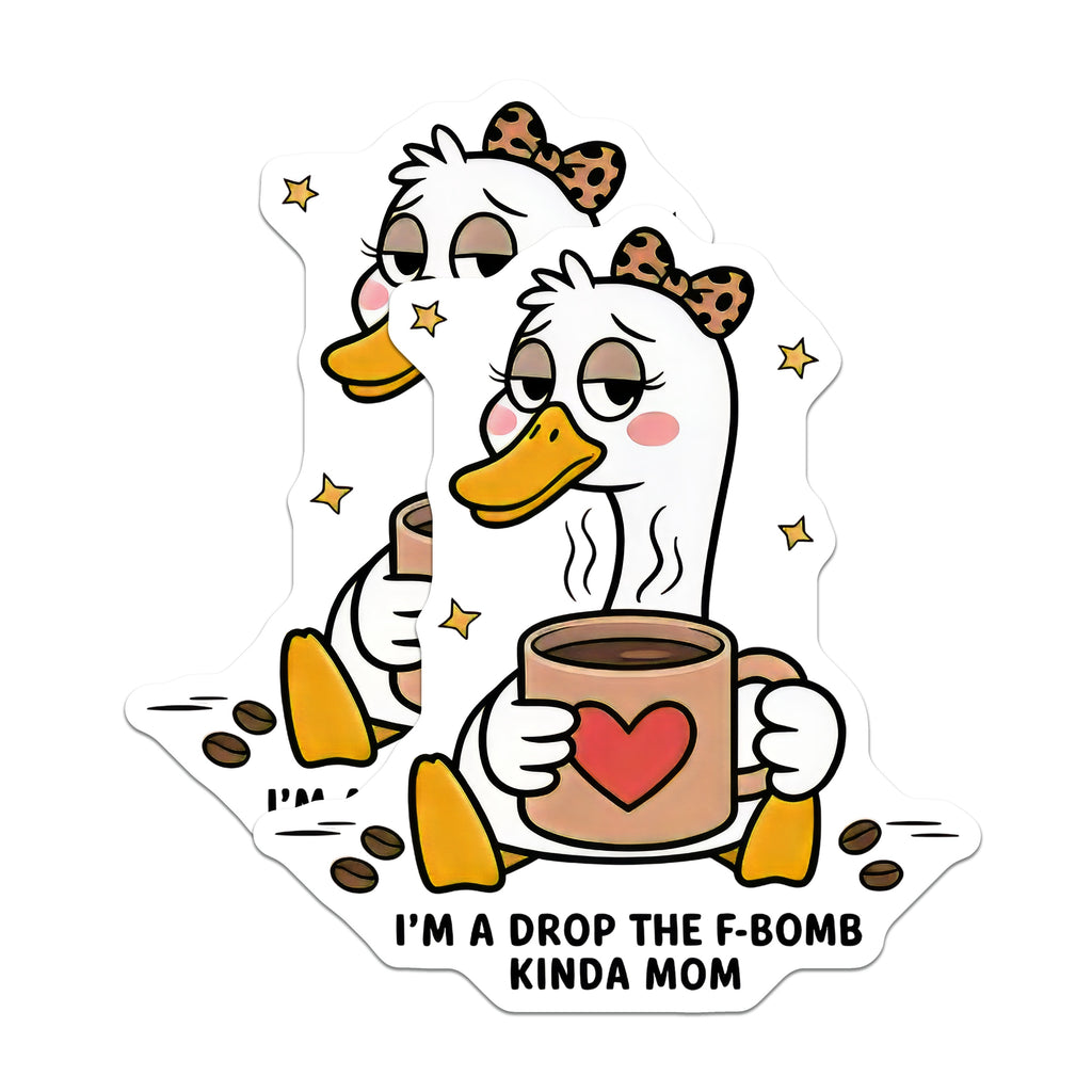 (2 Pack) F-Bomb Mom Magnets - Coffee Lover Tired Mom - Sarcastic Humor Refrigerator Decor - 5 Inches On Longest Side - Thick Durable Magnet - Made in USA - MAG37790