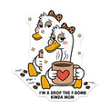 (2 Pack) F-Bomb Mom Magnets - Coffee Lover Tired Mom - Sarcastic Humor Refrigerator Decor - 5 Inches On Longest Side - Thick Durable Magnet - Made in USA - MAG37790