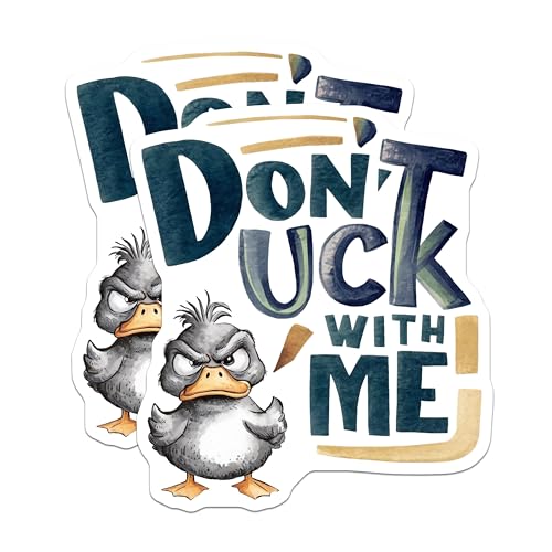 (2 Pack) Funny Duck Stickers - Motivational Quotes - Animal Humour - 5" On Longest Side - Sticks to Smooth Flat Surfaces - Made in USA - BMCS8479