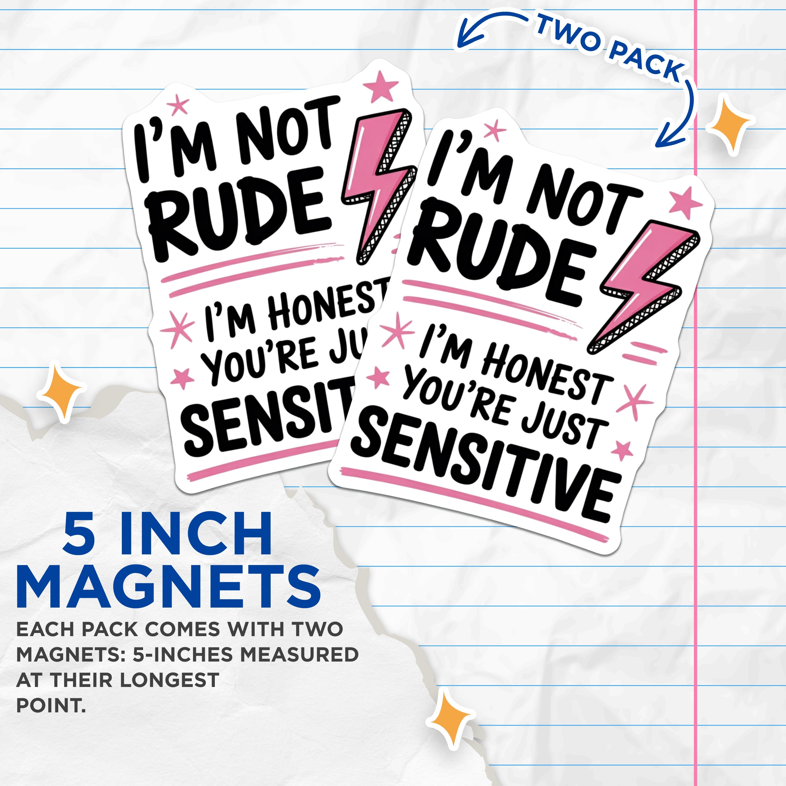 (2 Pack) Sarcastic Quote Magnets - Honest Saying Fridge Decor - Funny Statement Accessory for Her - 5 Inches On Longest Side - Thick Durable Magnet - Made in USA - MAG39864