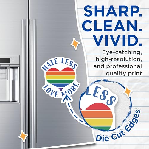 (2 Pack) Hate Less Love More Magnets - Inspirational Magnets - Colorful Heart Magnets - Positive Quote Magnets - 5" On Longest Side - for Cars, Fridges, Toolboxes - Made in USA - MAG4083