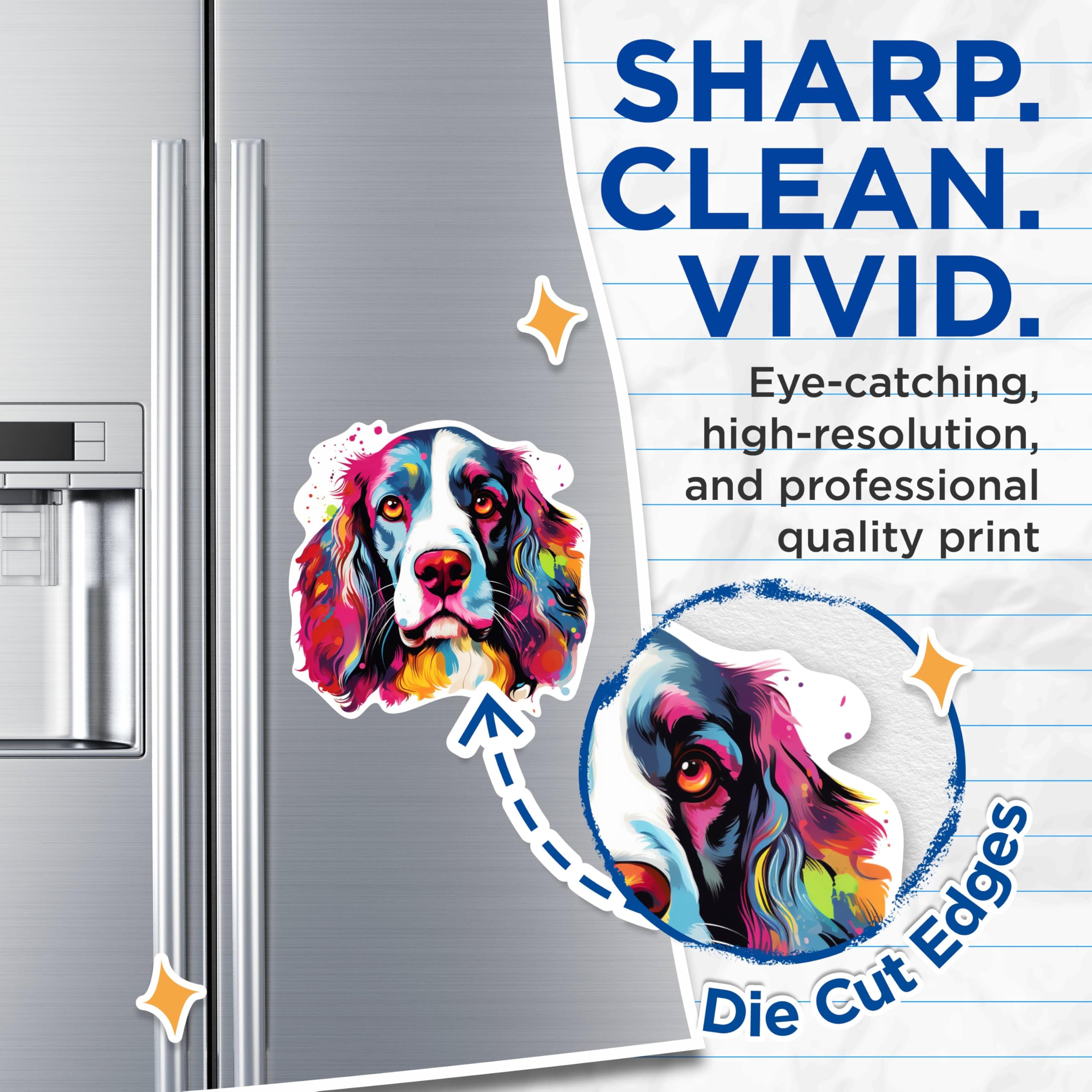 (2 Pack) English Springer Spaniel Dog Breed Magnets - 5 Inches On Longest Side - Choose from Over 100 Dog Breeds - for Cars, Refrigerators, Toolboxes - Made in USA - MAG1853