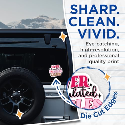 (2 Pack) Overstimulated Singles Club Stickers - Fun Quote Stickers - Cute Graphic Sticker for Laptop and Water Bottle - 5" On Longest Side - Sticks to Any Smooth Flat Surface - Made in USA - BMCS3541