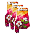 (3 Pack) Alabama Decals - State Flower - Cotton Branch - Laptop Decals - 3 Inches On Longest Side - Easy Peel & Apply - Made in USA - 3MCS0124