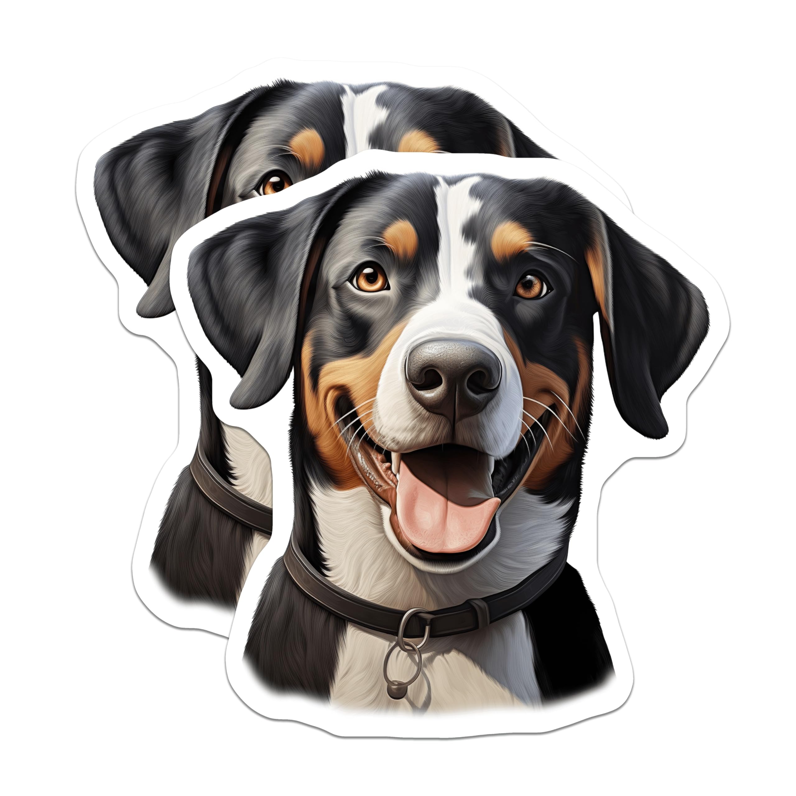 (2 Pack) Entlebucher Mountain Dog Magnets - Happy Canine Decor - Swiss Dog Breed Art - Pet Lover Refrigerator Accessory - 5 Inches On Longest Side - Thick Durable Magnet - Made in USA - MAG24997
