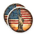 (2 Pack) Statue of Liberty Stickers - American Flag - Freedom Independence USA Patriotic Decal - 5" On Longest Side - Sticks to Smooth Flat Surfaces - Made in USA - BMCS9433