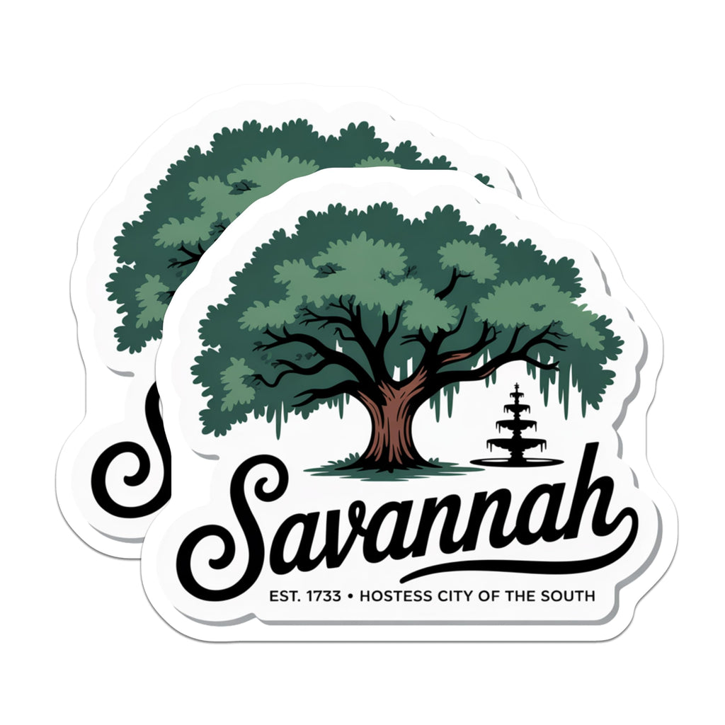 (2 Pack) Savannah Georgia Magnets - Hostess City - Southern Travel Souvenir - 5" On Longest Side - Premium Magnet - for Cars, Refrigerators, Toolboxes, Lockers - Made in USA - MAG18888