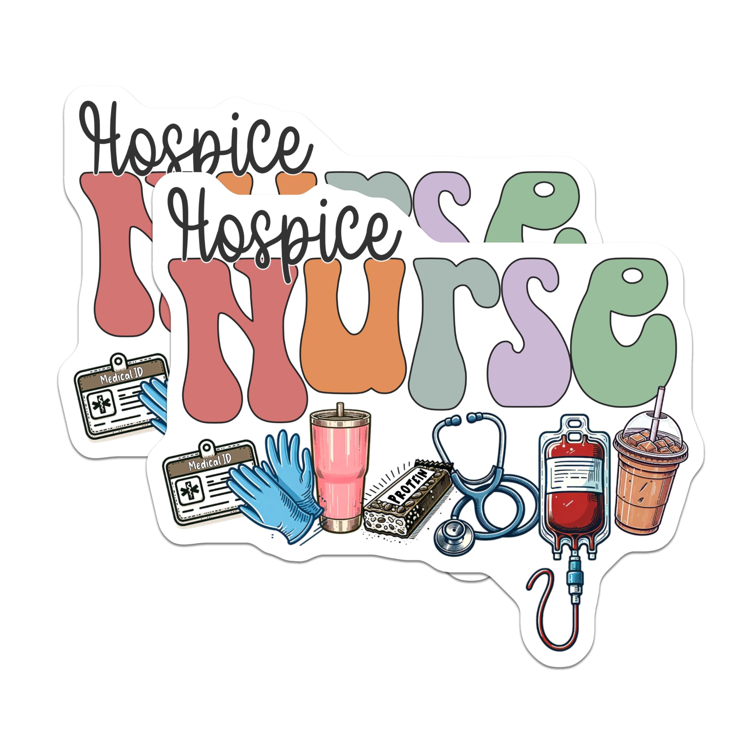 (2 Pack) Hospice Nurse Magnets - Healthcare Professional Decor - Retro Nurse Life Accessories - Compassionate Caregiver Item - 5 Inches On Longest Side - Thick Durable Magnet - Made in USA - MAG21539