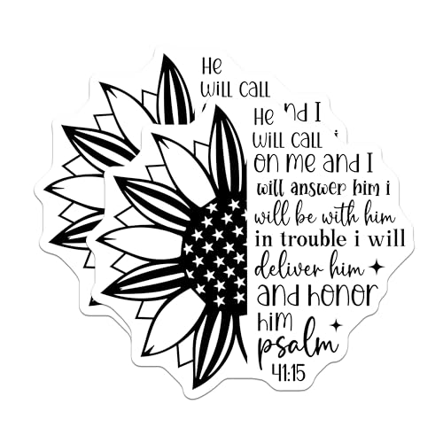 (2 Pack) Psalm 41:15 Magnets - Inspirational Quotes - Sunflower Design - 5" On Longest Side - for Cars, Fridges, Toolboxes - Made in USA - MAG3850