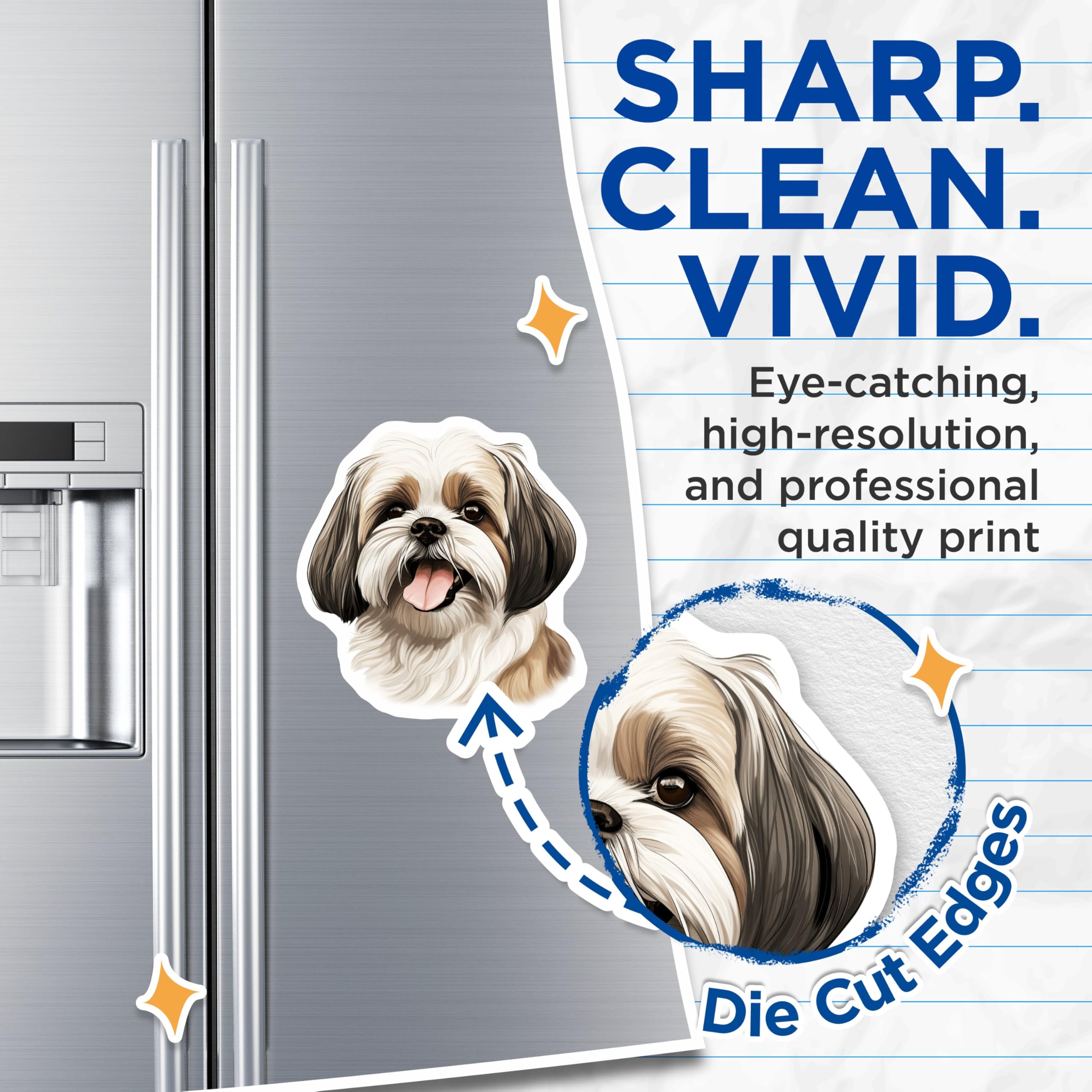 (2 Pack) Shih Tzu Magnets - Dog Lover Decor - Pet Owner Home Accents - 5 Inches On Longest Side - Thick Durable Magnet - Made in USA - MAG24378