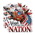 (2 Pack) Neigh for The Nation Stickers - Patriotic Horse Stickers - Funny Animal Stickers - 5" On Longest Side - Sticks to Any Smooth Flat Surface - Made in USA - BMCS2707