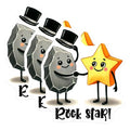 (3 Pack) Rock Star Decals - Cute Cartoon Decal - Laptop Decal - 3 Inches On Longest Side - Easy Peel & Apply - Made in USA - 3MCS6351