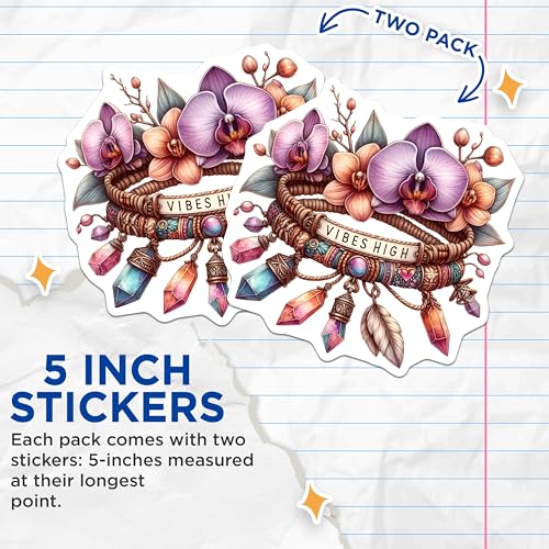 (2 Pack) Vibes High Stickers - 5" On Longest Side - Sticks to Smooth Flat Surfaces - Made in USA - BMCS8842 - BMCS8842